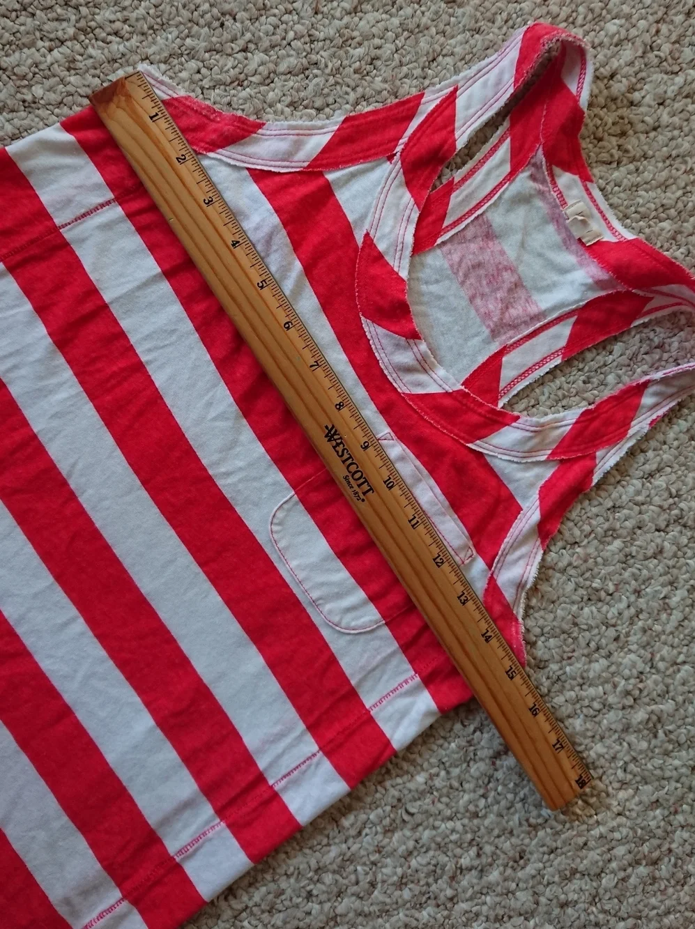 J. Crew Red and White Striped Racerback Tank size XXS